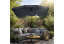 BURI Sonnenschirm 210x140 cm Grau Kippbar Push-System Bild 1