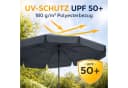BURI Sonnenschirm 210x140 cm Grau Kippbar Push-System Bild 3