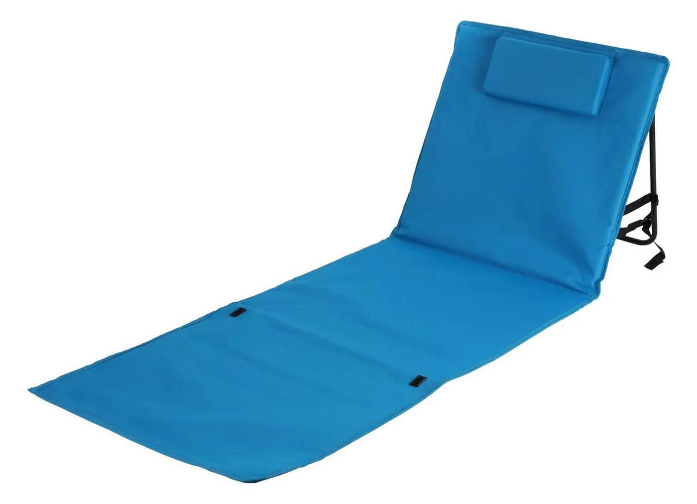BURI Campingliege Klappbar mit Rückenlehne und Kopfpolster Blau - Bild 2