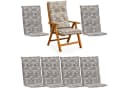 BURI Hochlehnerauflage 6er Set Grau Mosaik Design Bild 2