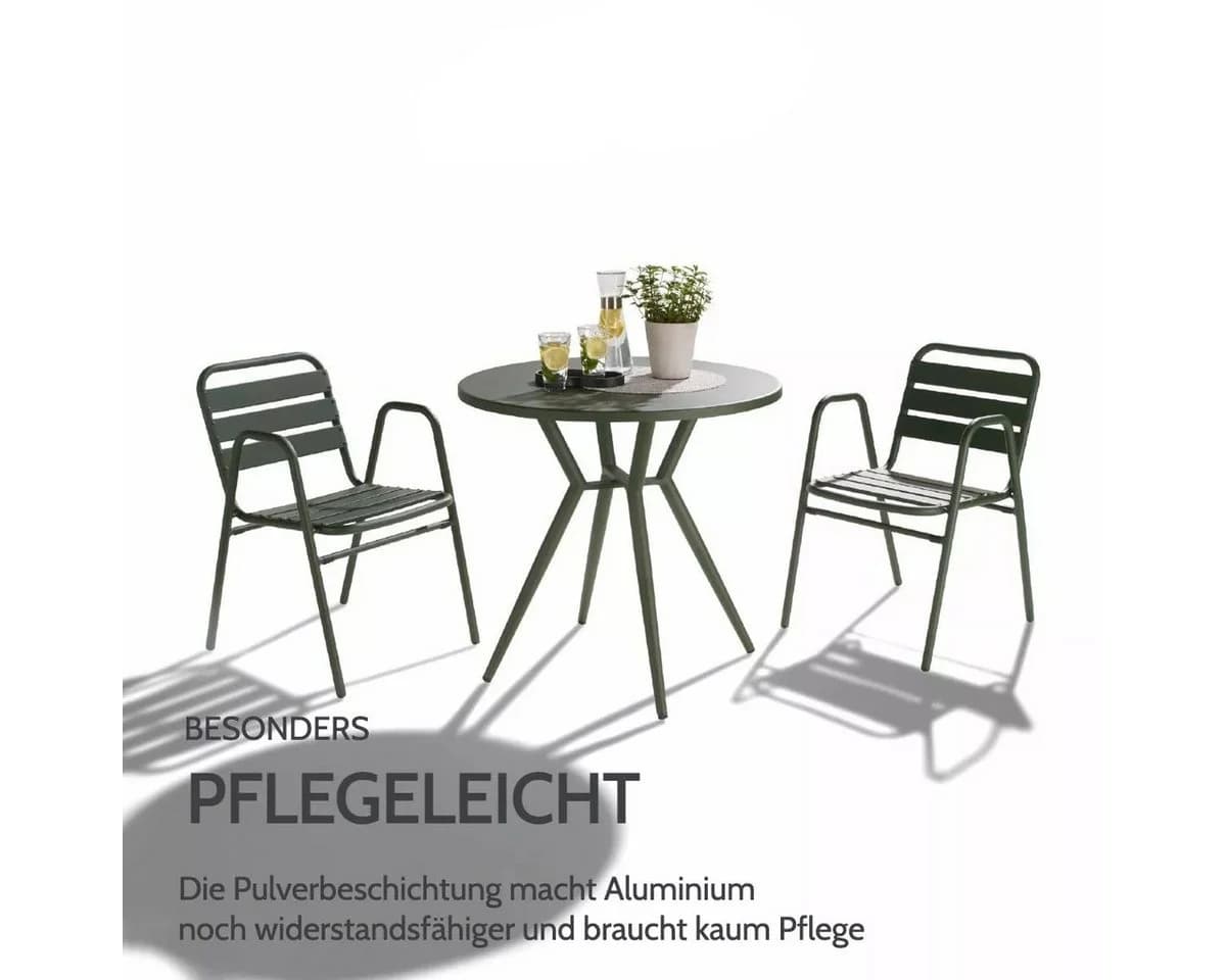Liadomo Gartentisch Lesina Dunkelgrün Aluminium Rund