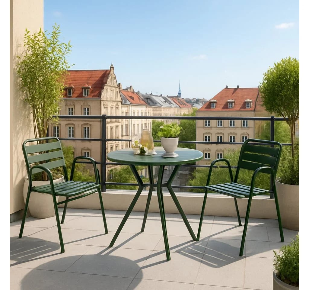 Liadomo Gartentisch Lesina Dunkelgrün Aluminium Rund - Bild 3
