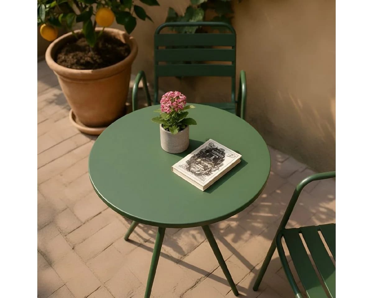 Liadomo Gartentisch Lesina Dunkelgrün Aluminium Rund - Bild 5