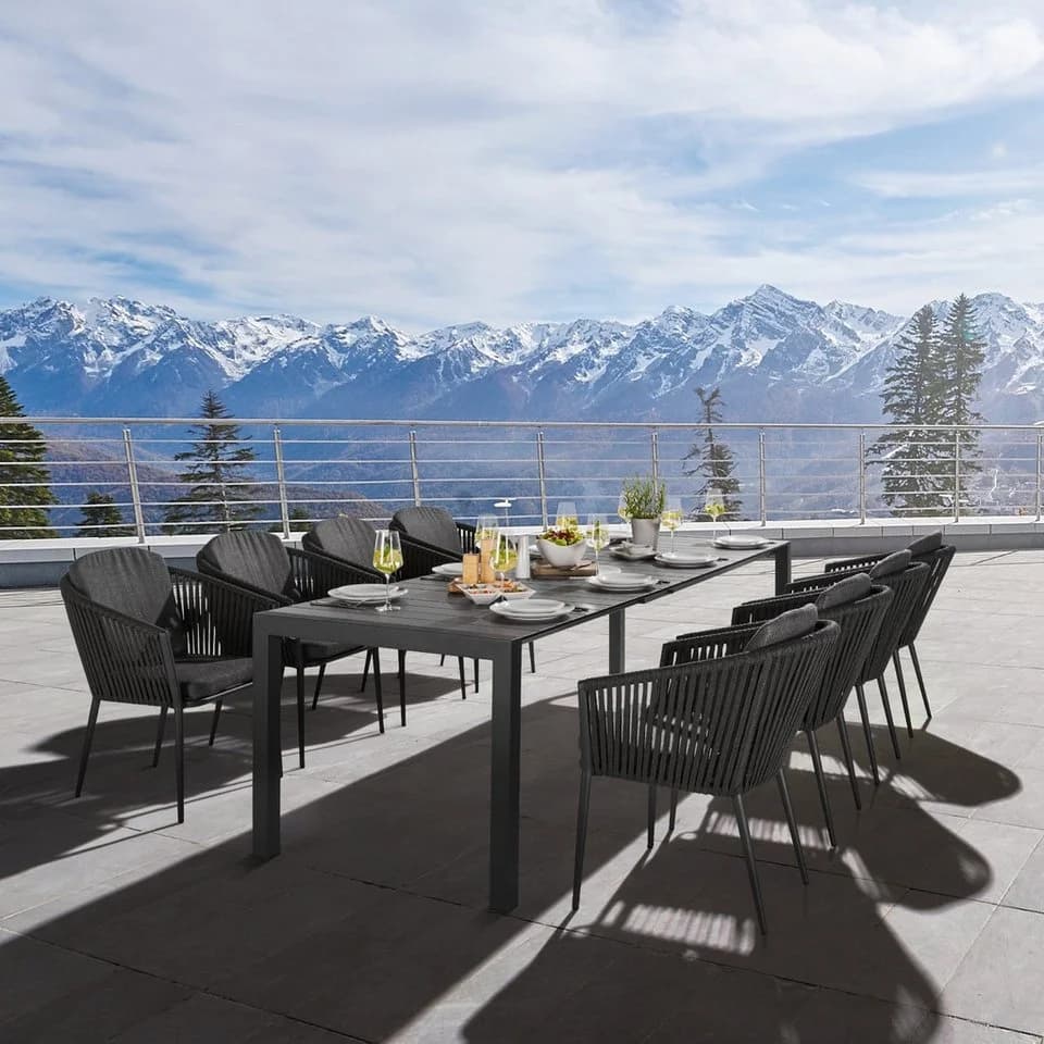 Liadomo Gartenstuhl Carano Aluminium Grau mit Kissen