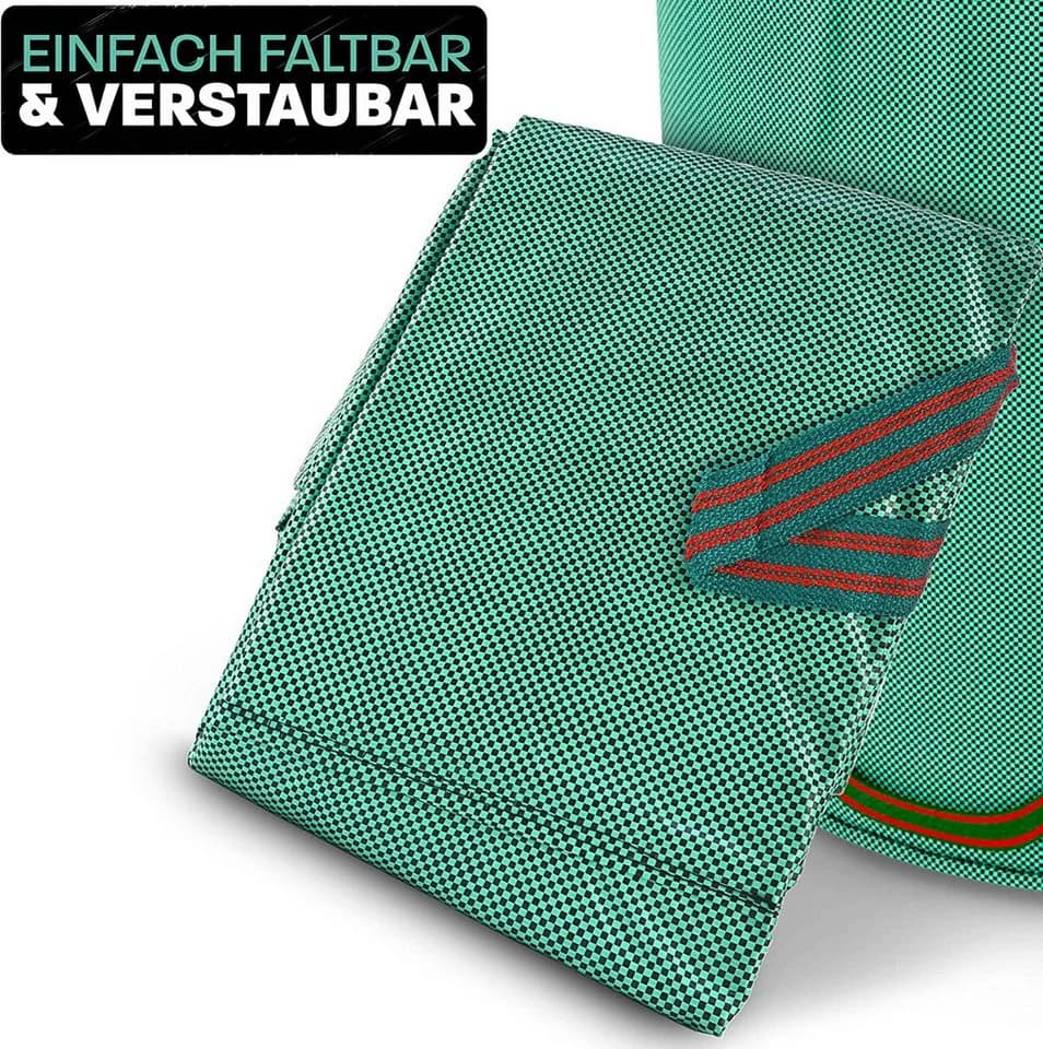 Praknu Gartenabfallsack 2x 500L mit Deckel Grün PP