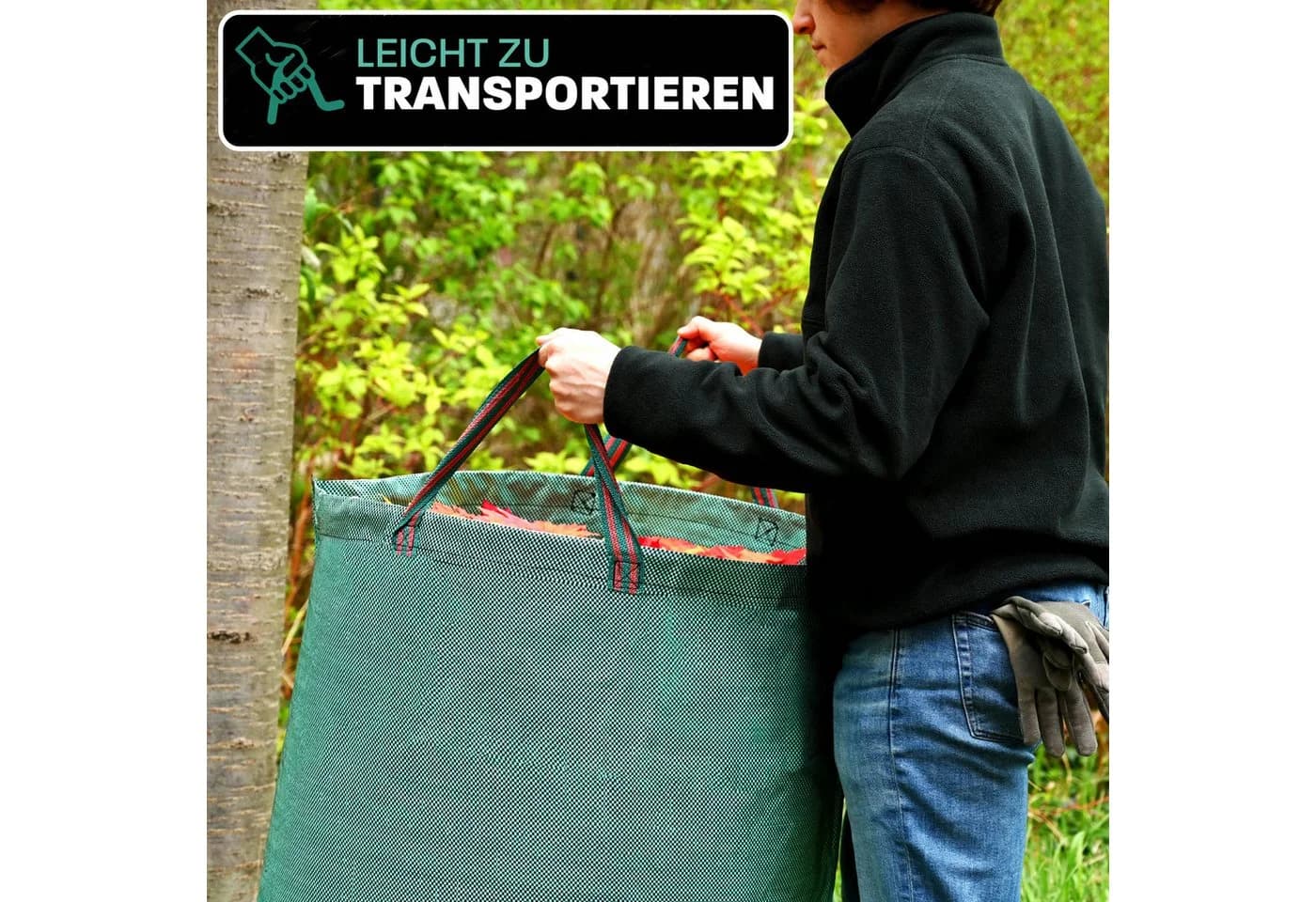 Praknu Gartenabfallsack 300 Liter 3er Set - Bild 3