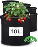 Praknu Pflanzkübel Set 5x 10L Schwarz Vliesstoff mit Beschriftungsetiketten Bild 2