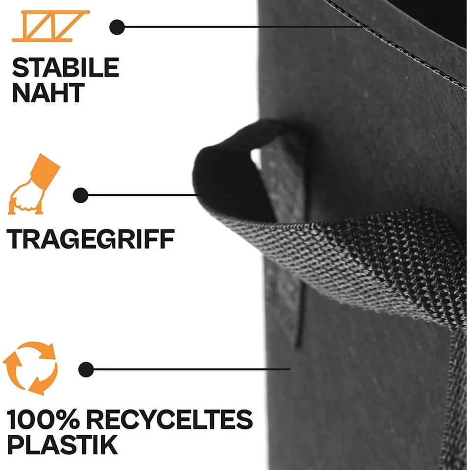 Praknu Pflanzkübel Kartoffelsack 3er Set Schwarz Vlies - Bild 5