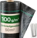 Praknu Gartenvlies Bändchengewebe 100g/m² 50m² Schwarz UV-Stabil Bild 2