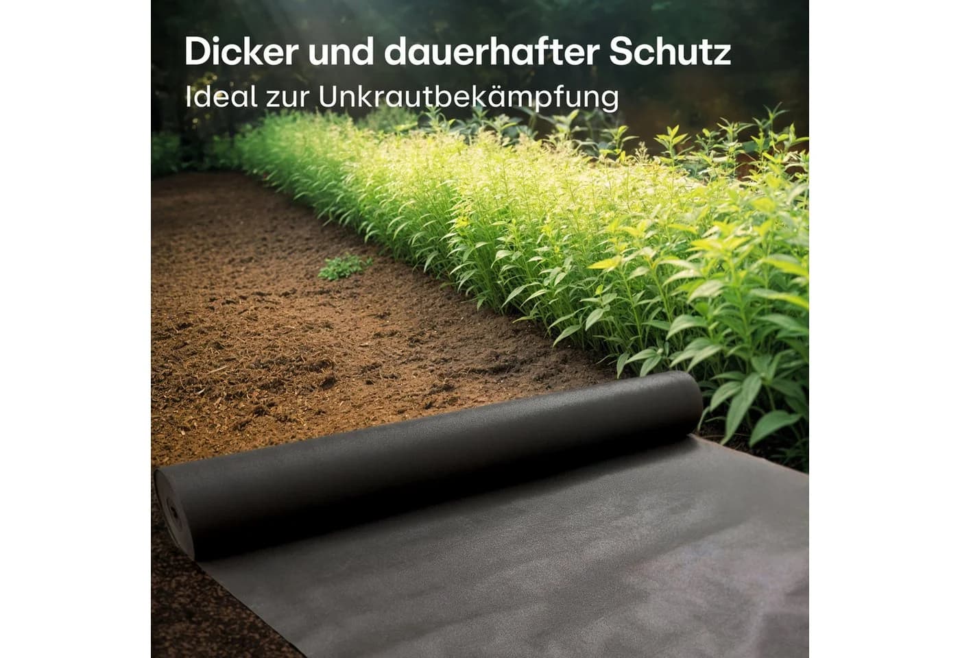 Praknu Gartenvlies Unkrautvlies 100g/m² 50m² Schwarz UV-Stabil