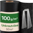 Praknu Gartenvlies Unkrautvlies 100g/m² 50m² Schwarz UV-Stabil Bild 2