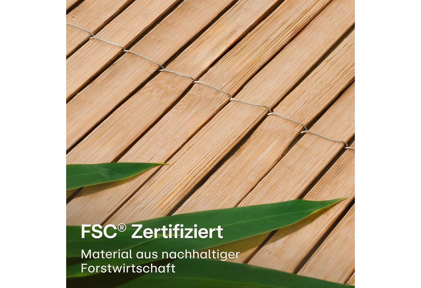 Praknu Balkonsichtschutz FSC Bambus Feuerverzinkt - Bild 3