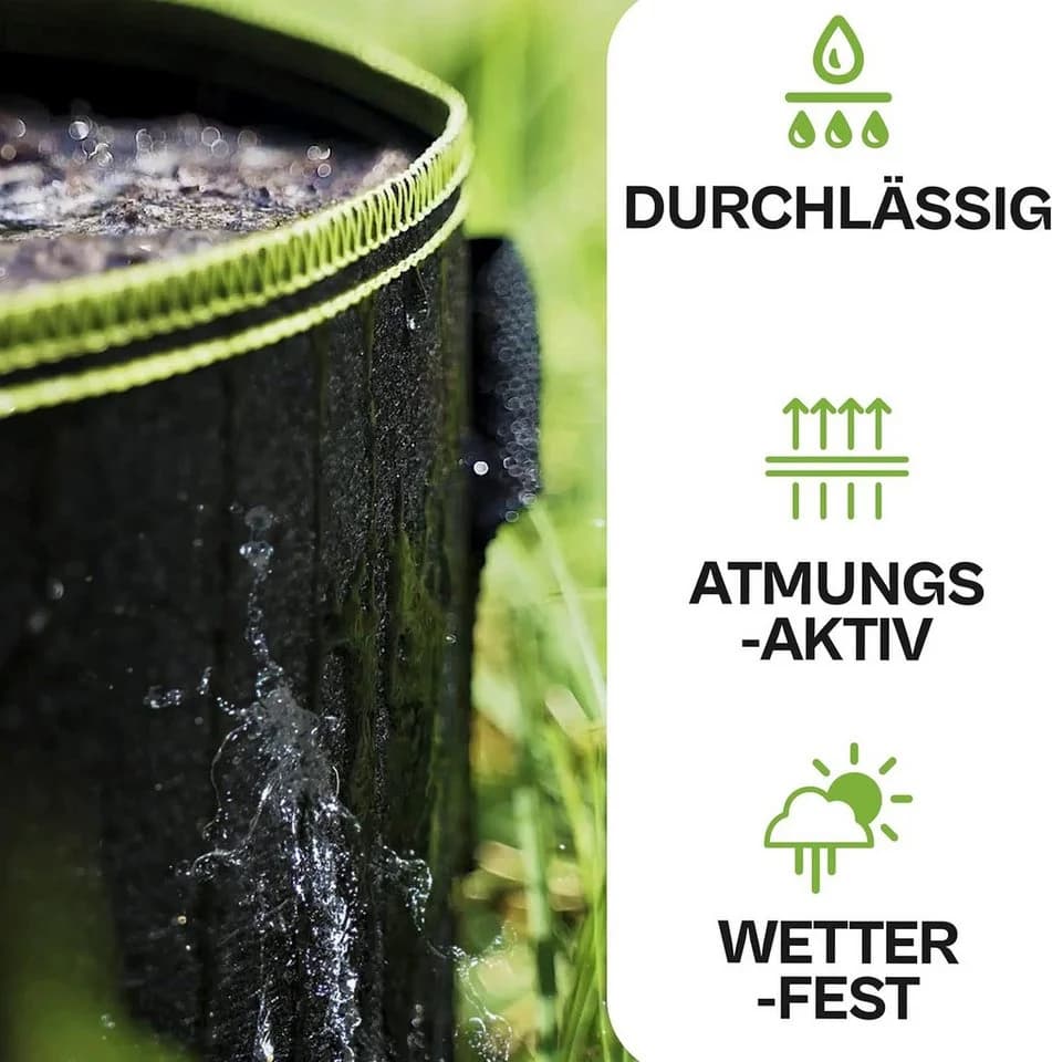 Praknu Pflanzsack 190L Schwarz Vliesstoff Stofftopf - Bild 4