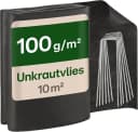 Praknu Unkrautvlies 100g/m² 10m² Schwarz mit 8 Erdankern Bild 2