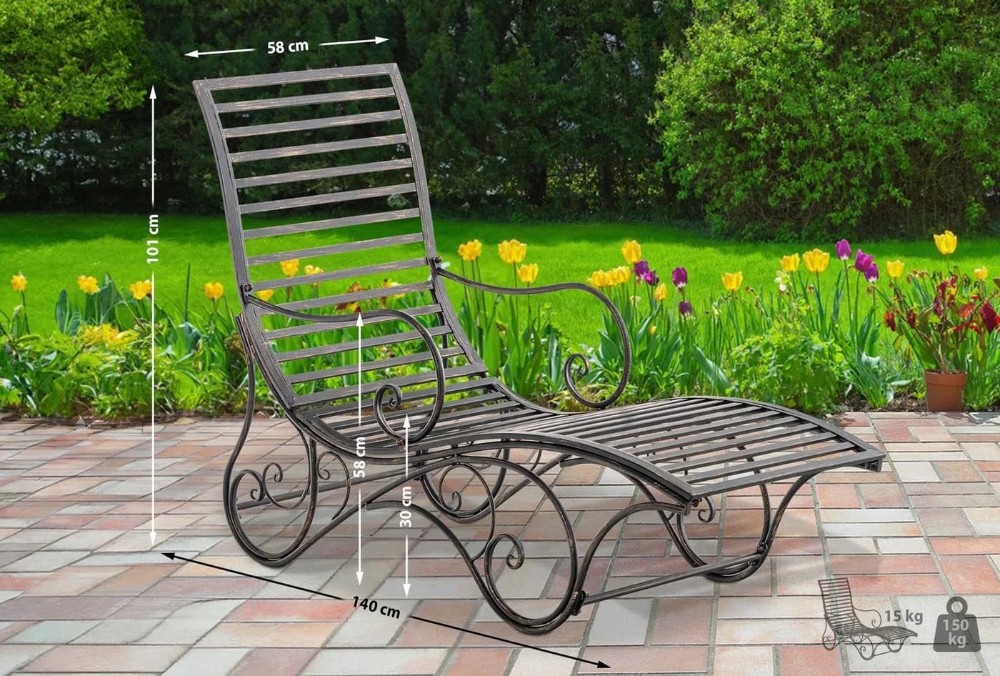 CLP Gartenliege Amiens Eisen