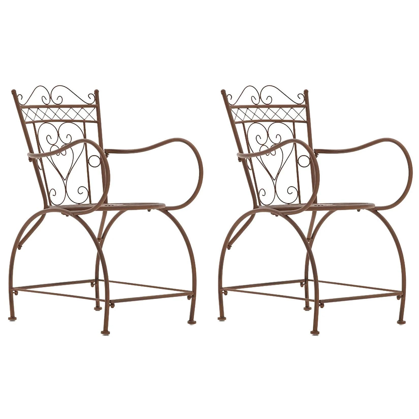 CLP 2er Set Gartenstühle Sheela Metall Jugendstil Armlehnen