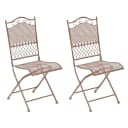 CLP 2er Set Eisen-Gartenstühle Kiran I Klappstühle mit Verzierungen Bild 1