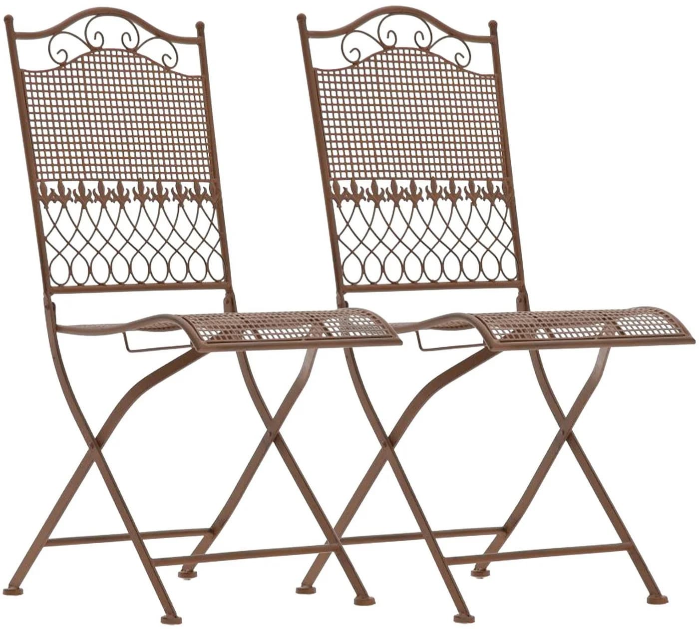 CLP 2er Set Eisen-Gartenstühle Kiran I Klappstühle mit Verzierungen - Bild 2