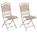 CLP 2er Set Eisen-Gartenstühle Kiran I Klappstühle mit Verzierungen Bild 3