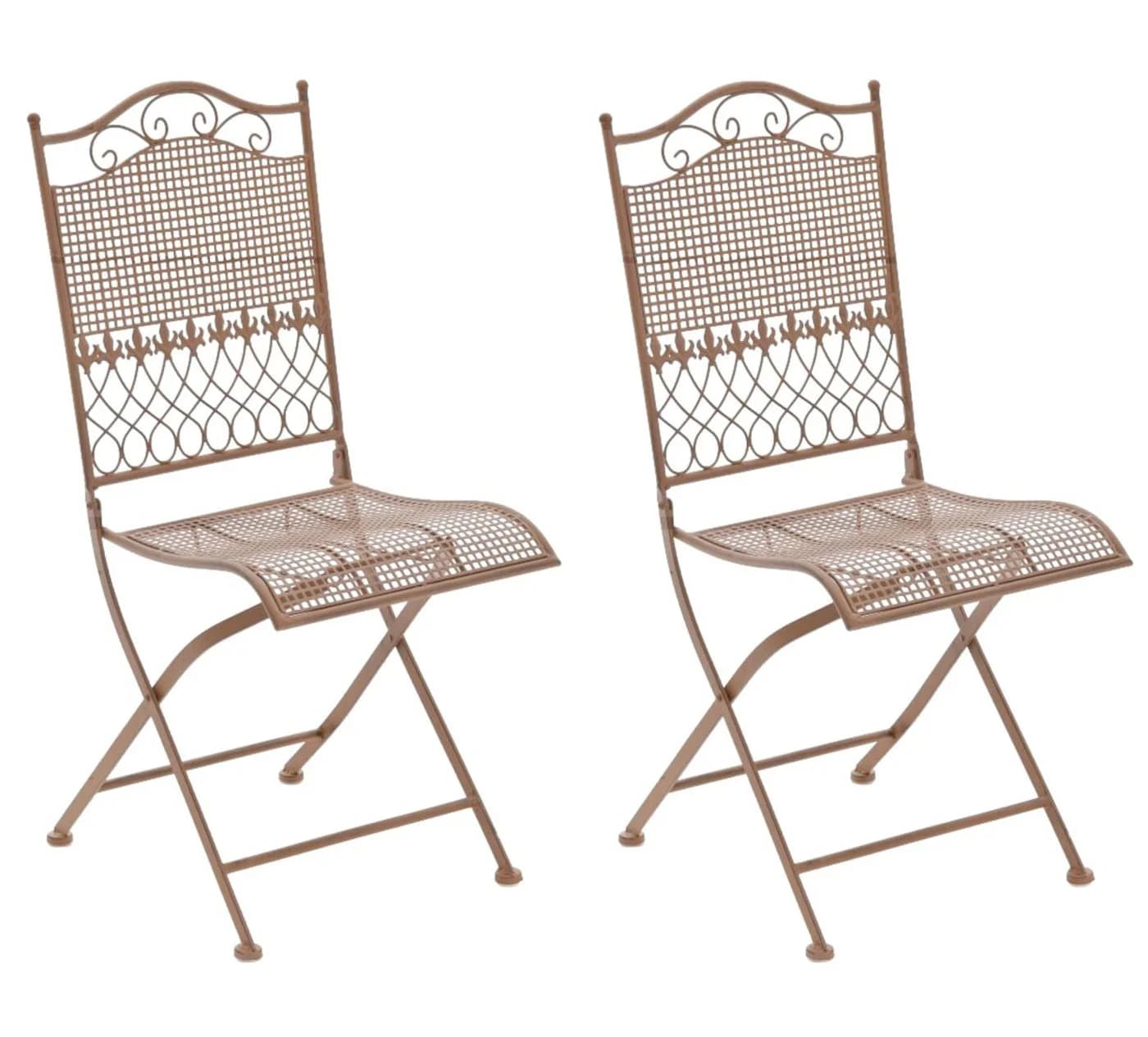 CLP 2er Set Eisen-Gartenstühle Kiran I Klappstühle mit Verzierungen - Bild 3