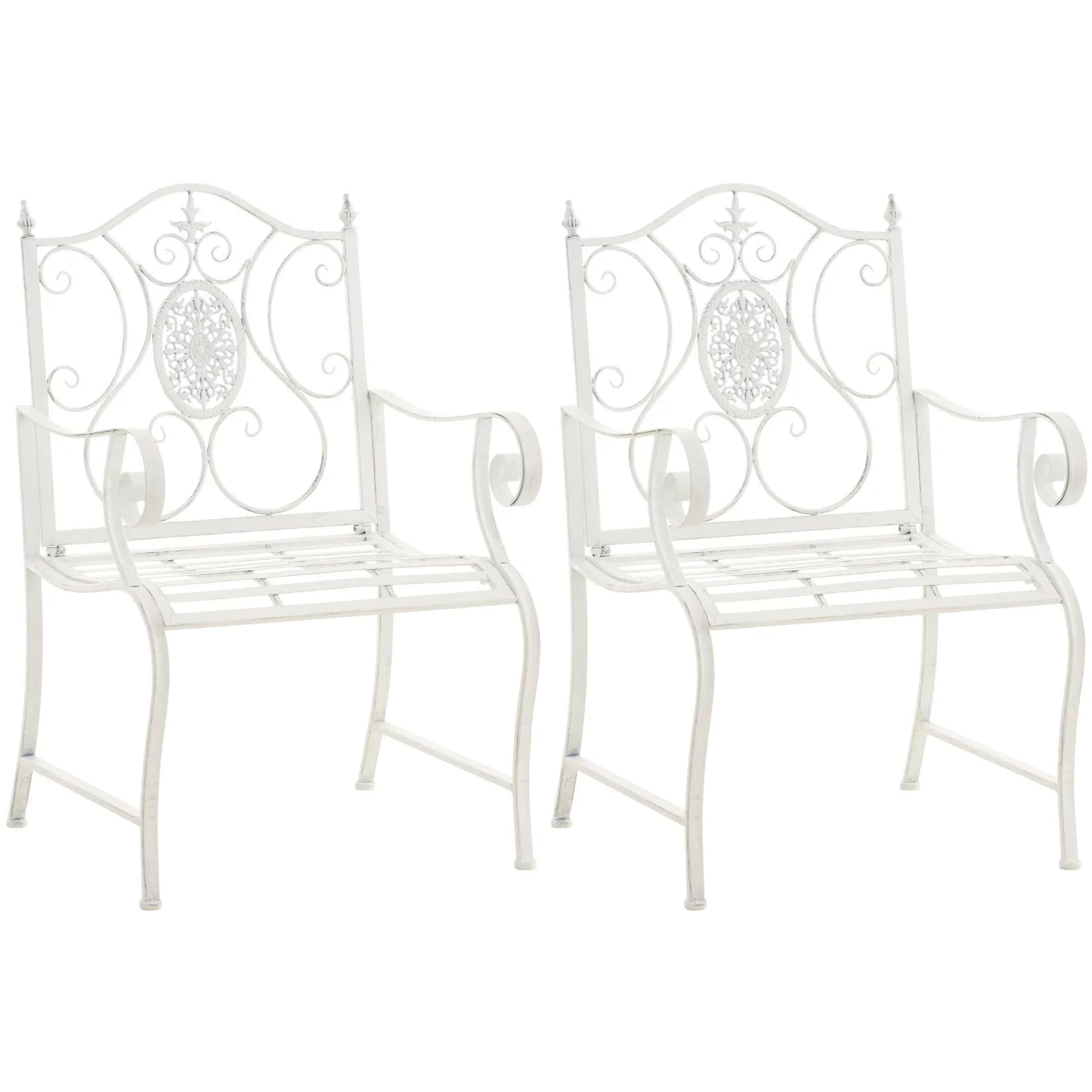 CLP 2er Set Gartenstühle Punjab Landhausstil Eisen