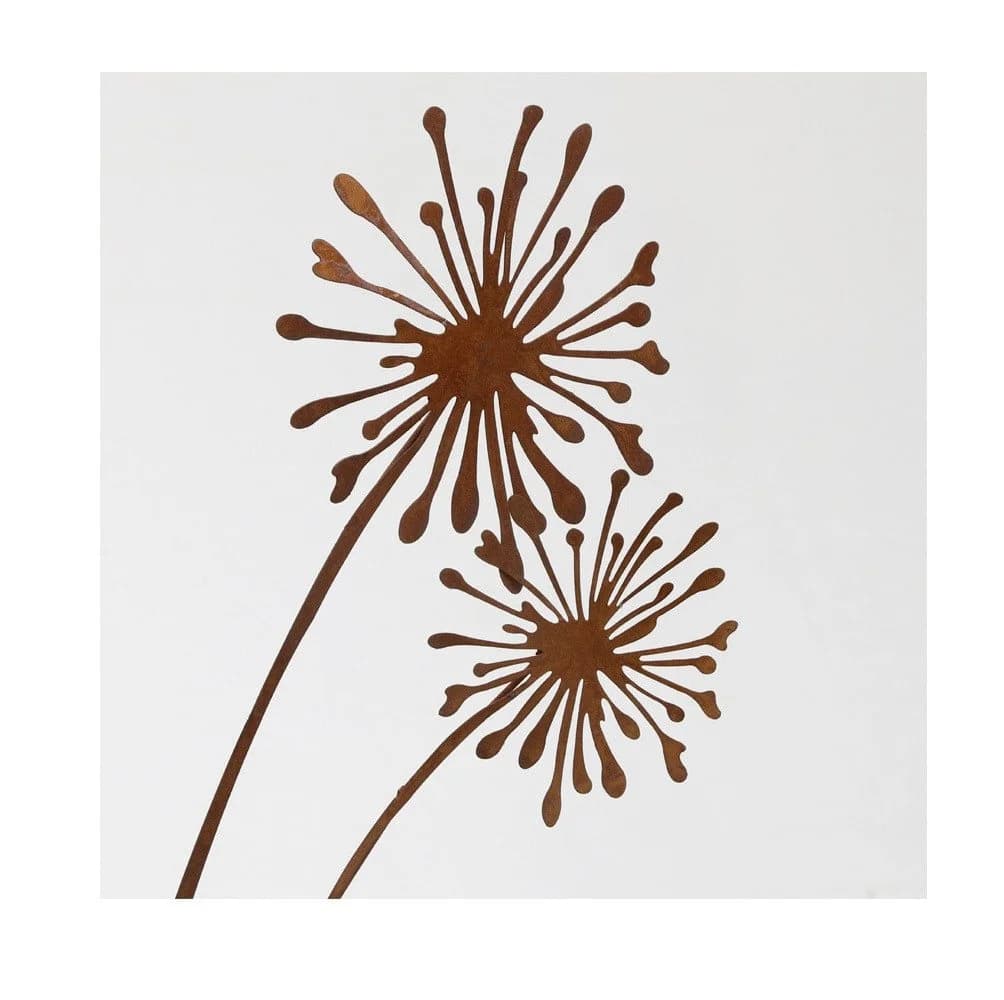 mucHome Gartenstecker Pusteblume Naturrost Braun