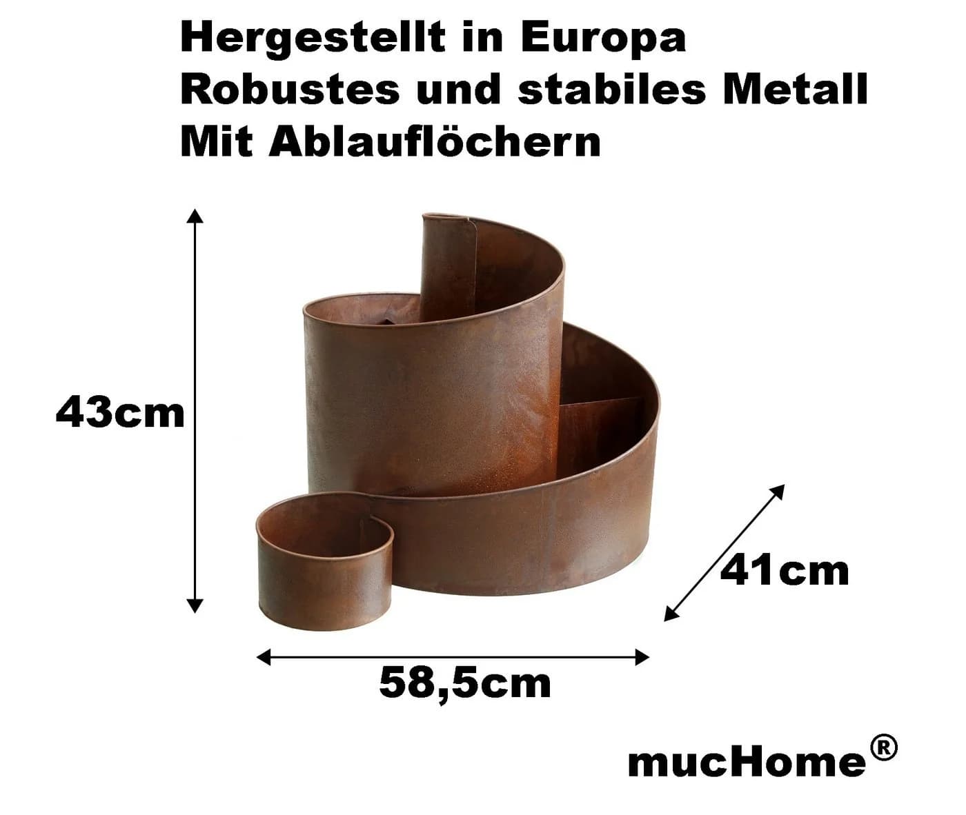 mucHome Kräuterspirale aus Metall mit Rostoptik - Bild 3