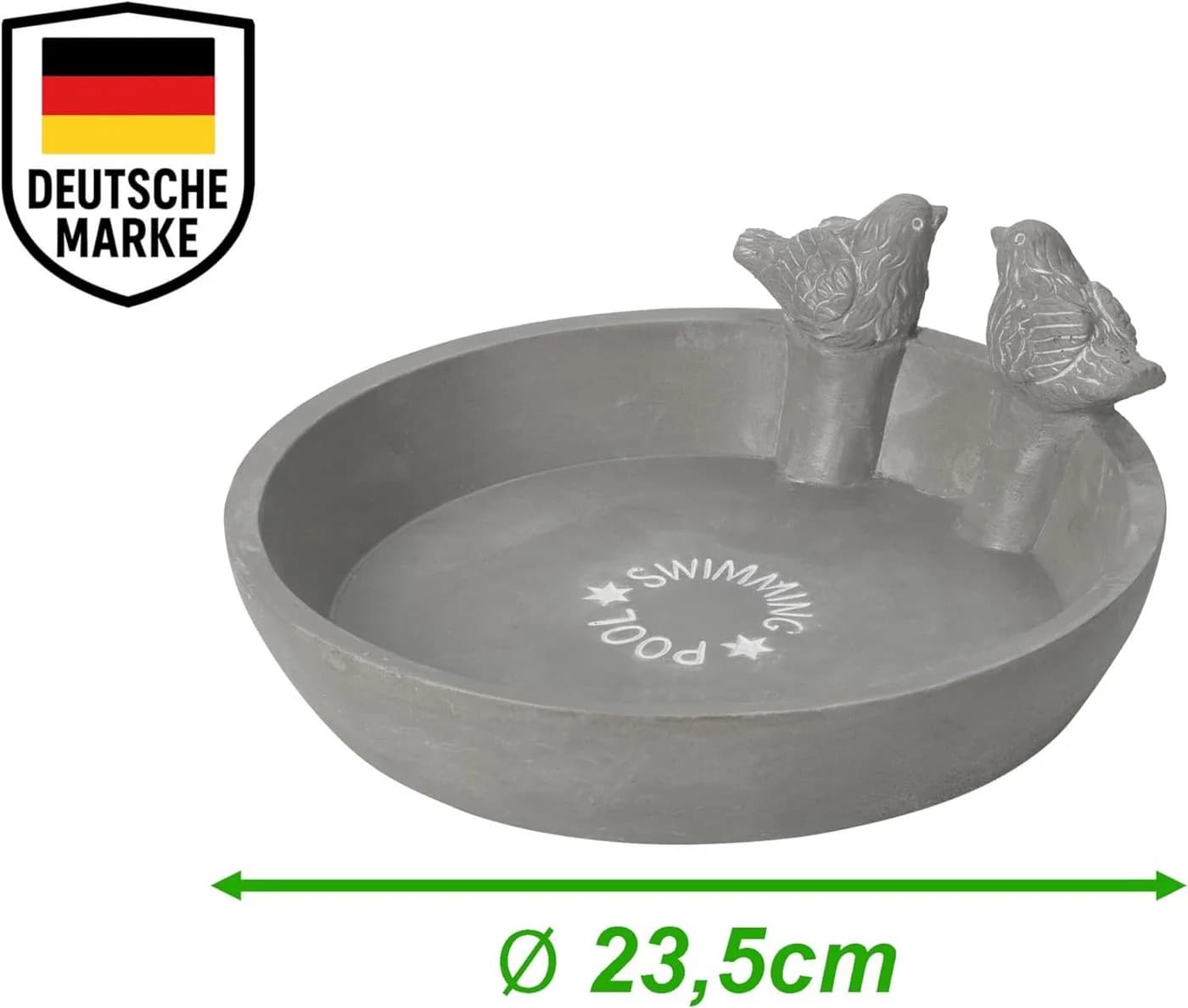 mucHome Vogeltränke aus Beton Grau mit 2 Vögeln - Bild 3