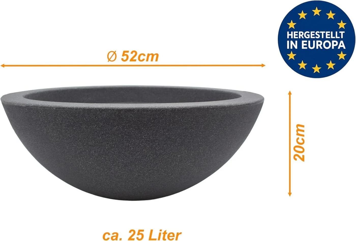 mucHome Pflanzschale Anthrazit Steinoptik - Bild 3