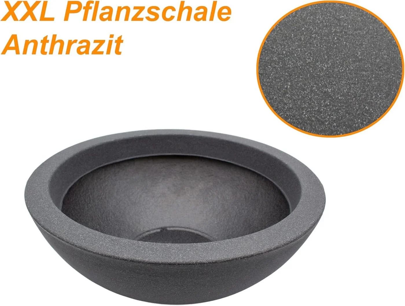 mucHome Pflanzschale Anthrazit Steinoptik - Bild 5
