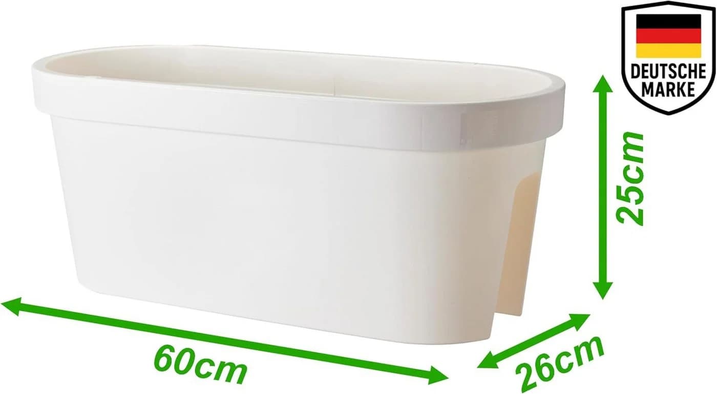 mucHome Balkonkasten für Geländer 60cm Kunststoff Blumenkasten - Bild 3
