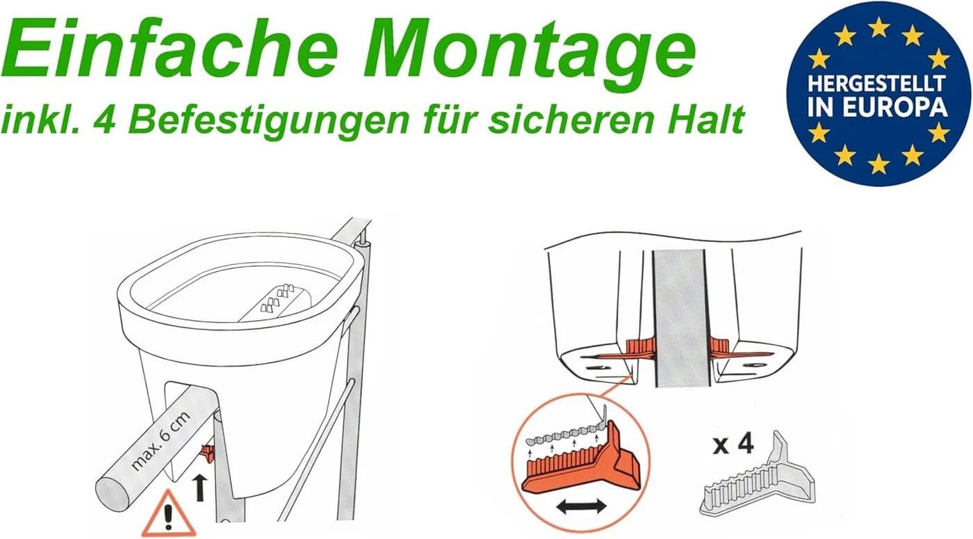 mucHome Balkonkasten für Geländer 60cm Kunststoff Blumenkasten - Bild 5