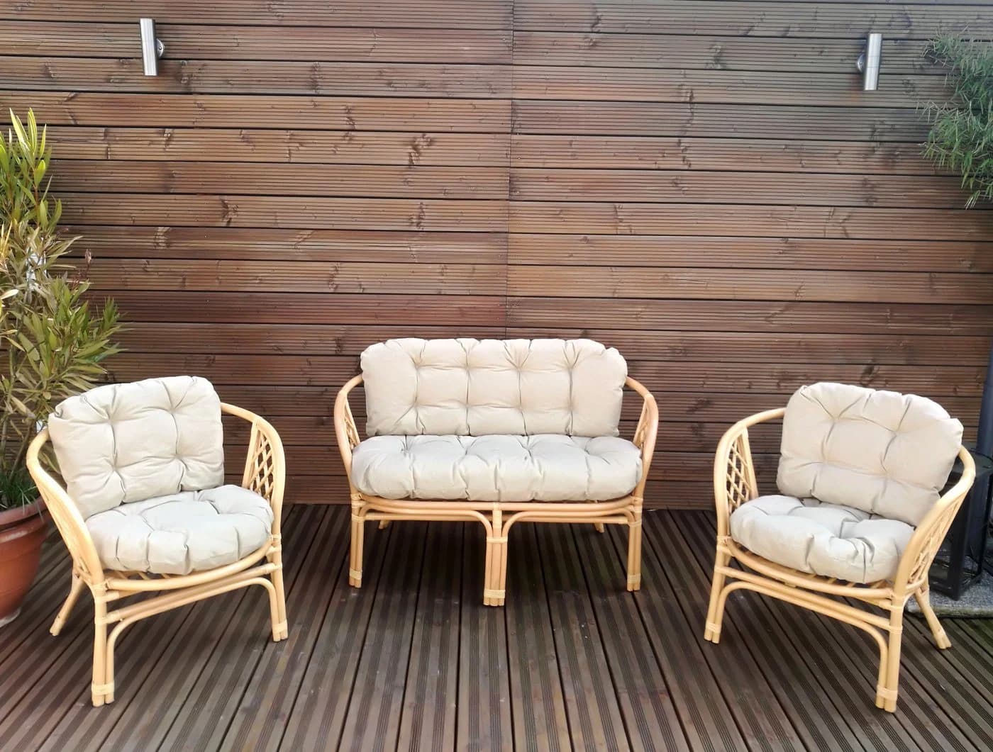 Mayaadi Home 6-tlg. Auflagekissen Set Gartenbank Hellgrau - Bild 2