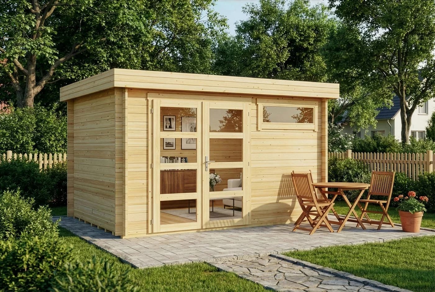 Alpholz Gartenhaus Leandro Naturbelassen 28mm Wandstärke - Bild 2