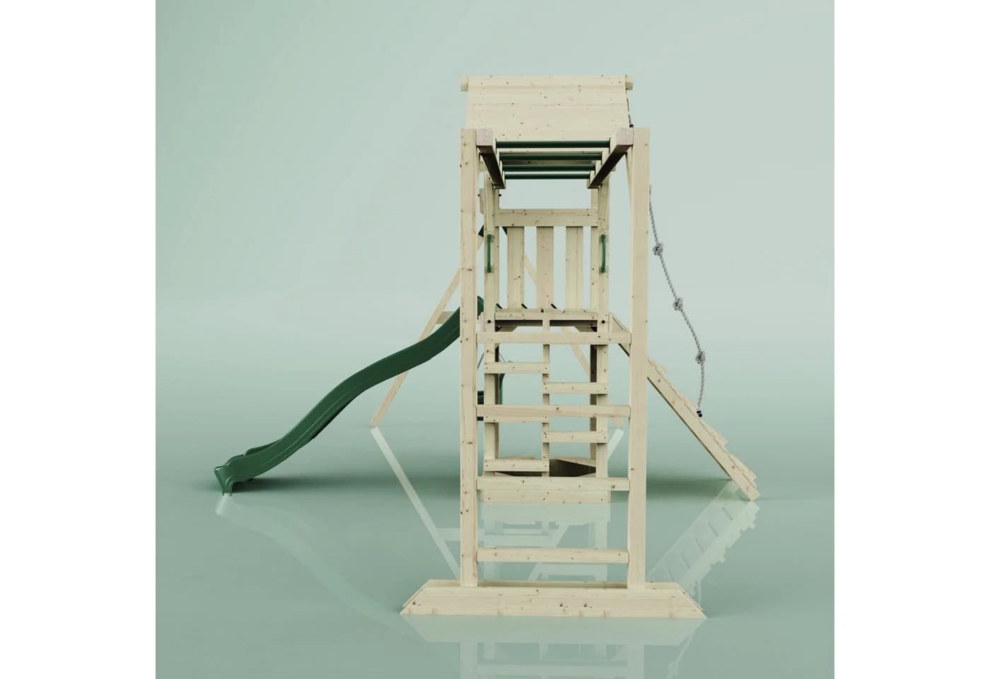 OutdoorToys Spielturm Örebro Holz Grün mit Schaukel & Rutsche - Bild 4