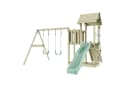 OutdoorToys Spielturm Uppsala Holz Grün mit Schaukel & Rutsche Bild 2
