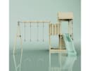 OutdoorToys Spielturm Uppsala Holz Grün mit Schaukel & Rutsche Bild 3