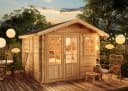 Alpholz Gartenhaus Palermo Holz Naturbelassen 28mm Wandstärke Bild 2