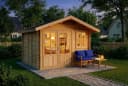 Alpholz Gartenhaus Palermo Holz Naturbelassen 28mm Wandstärke Bild 3