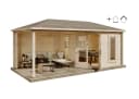 Alpholz Gartenhaus Liwa 5-Eck Set 614x317cm Naturbelassen Bild 2