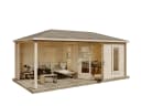 Alpholz Gartenhaus Liwa 5-Eck Set 614x317cm Naturbelassen Bild 5