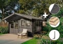 Alpholz Gartenhaus Gabriel 435x367 cm Grau Holz Set Bild 1