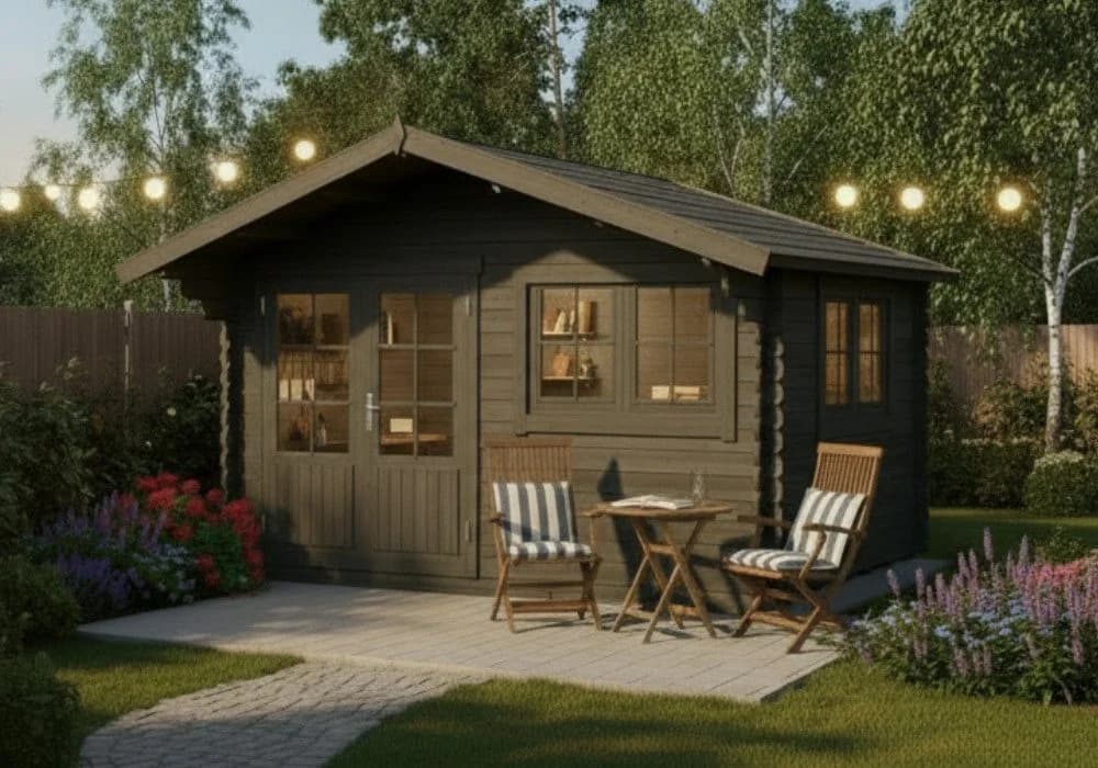 Alpholz Gartenhaus Gabriel 435x367 cm Grau Holz Set - Bild 2