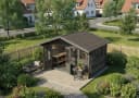 Alpholz Gartenhaus Gabriel 435x367 cm Grau Holz Set Bild 3