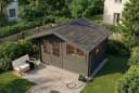 Alpholz Gartenhaus Gabriel 435x367 cm Grau Holz Set Bild 4