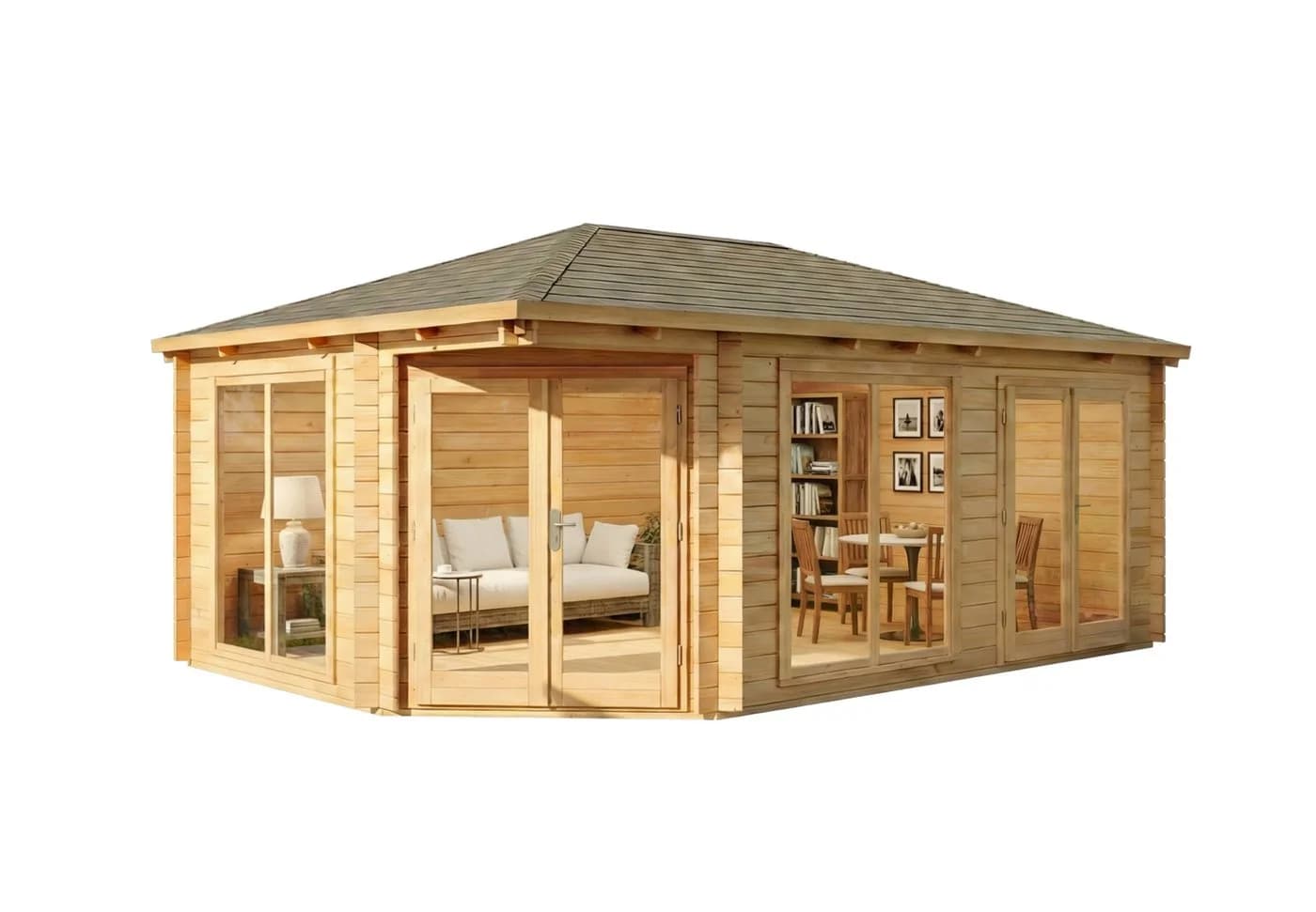 Alpholz Gartenhaus 5-Eck Julia Massivholz Isolierglas - Bild 5