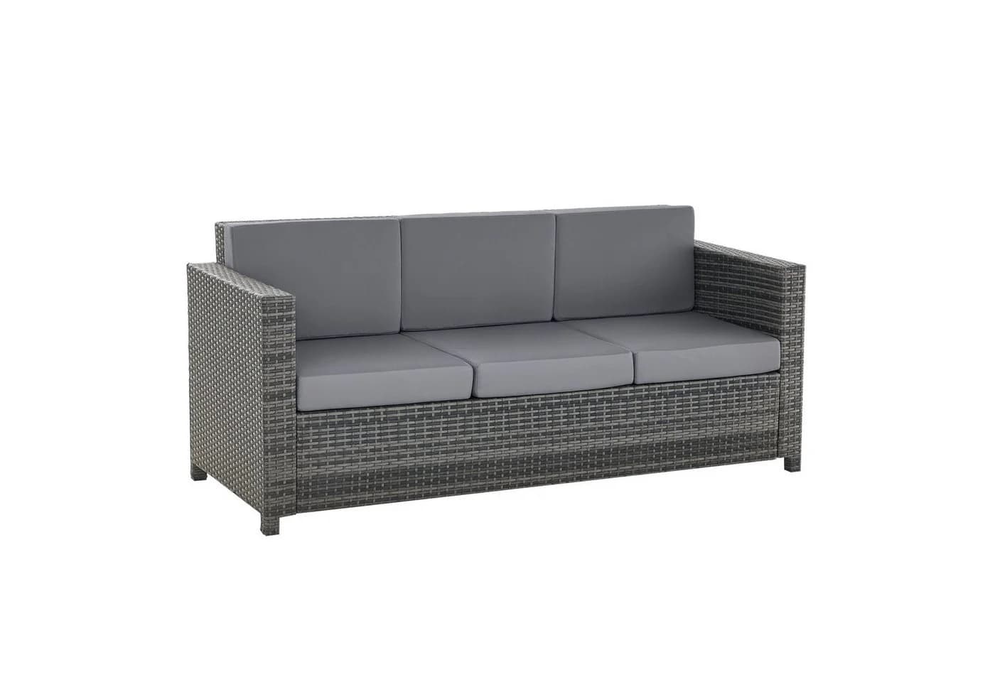Outsunny Rattan Sofa Metall PE-Rattan Polyester