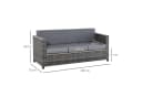 Outsunny Rattan Sofa Metall PE-Rattan Polyester Bild 3