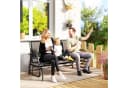 Outsunny Gartenbank mit Schaukelmechanismus, 3-Sitzer, Schwarz Bild 2
