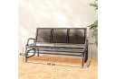 Outsunny Gartenbank mit Schaukelmechanismus, 3-Sitzer, Schwarz Bild 3